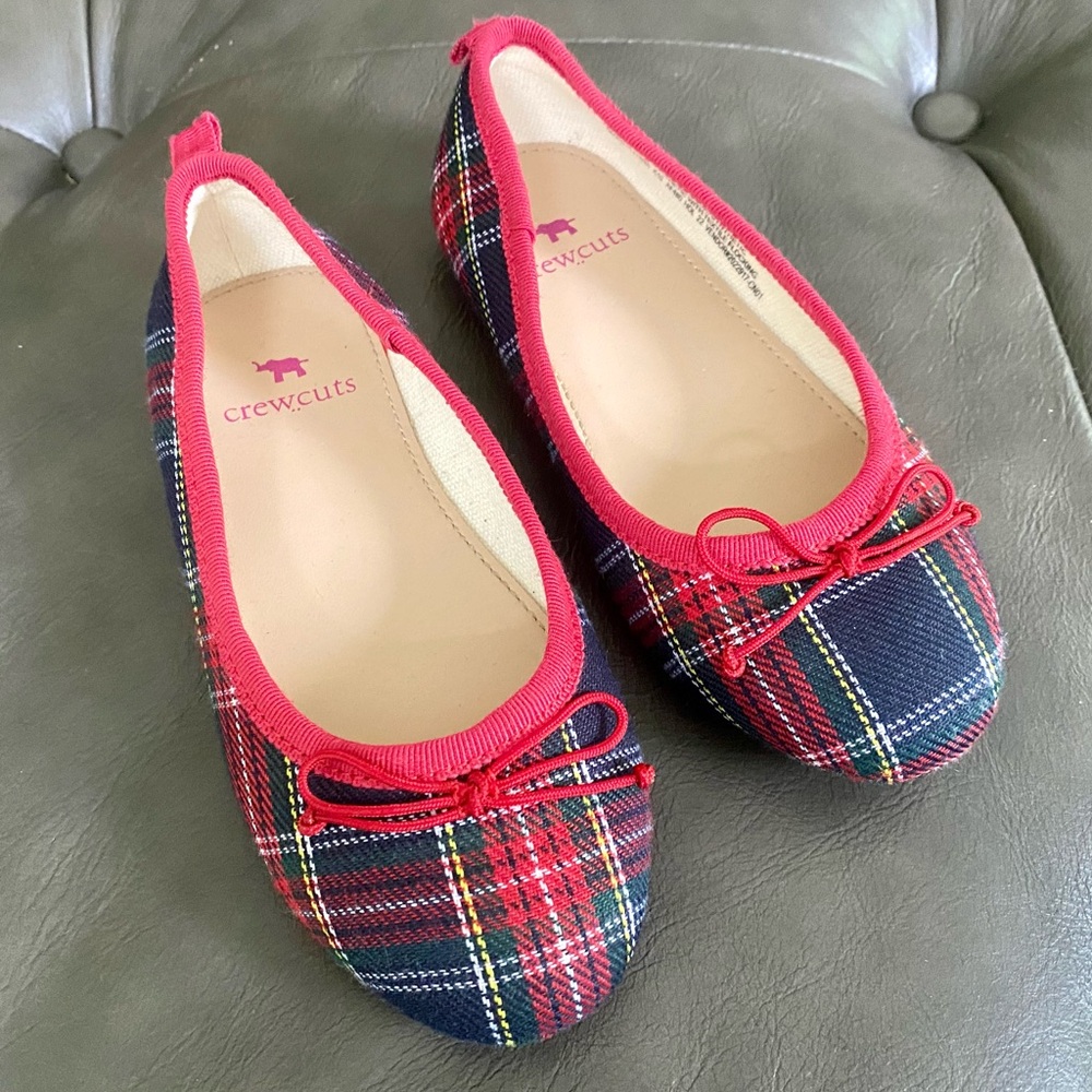 Crewcuts Plaid Kids Dress Shoes with Red and Blue Accents